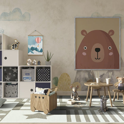 Claremont Kids Patchwork Boy 5'4" x 7'8" Area Rug in Color Linen