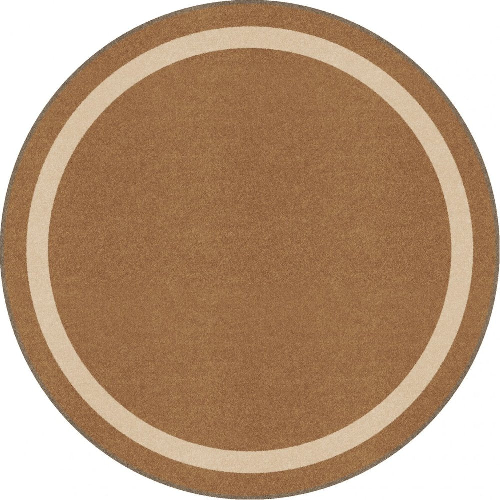 Kid Essentials Portrait 5'4" Round Area Rug in Color Mocha