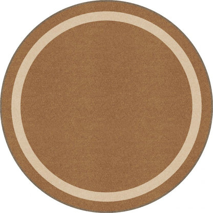 Kid Essentials Portrait 5'4" Round Area Rug in Color Mocha