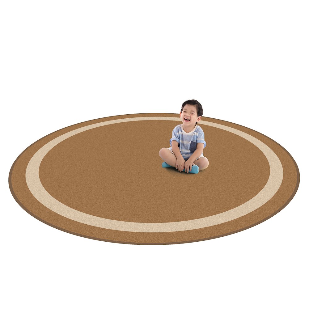 Kid Essentials Portrait 5'4" Round Area Rug in Color Mocha