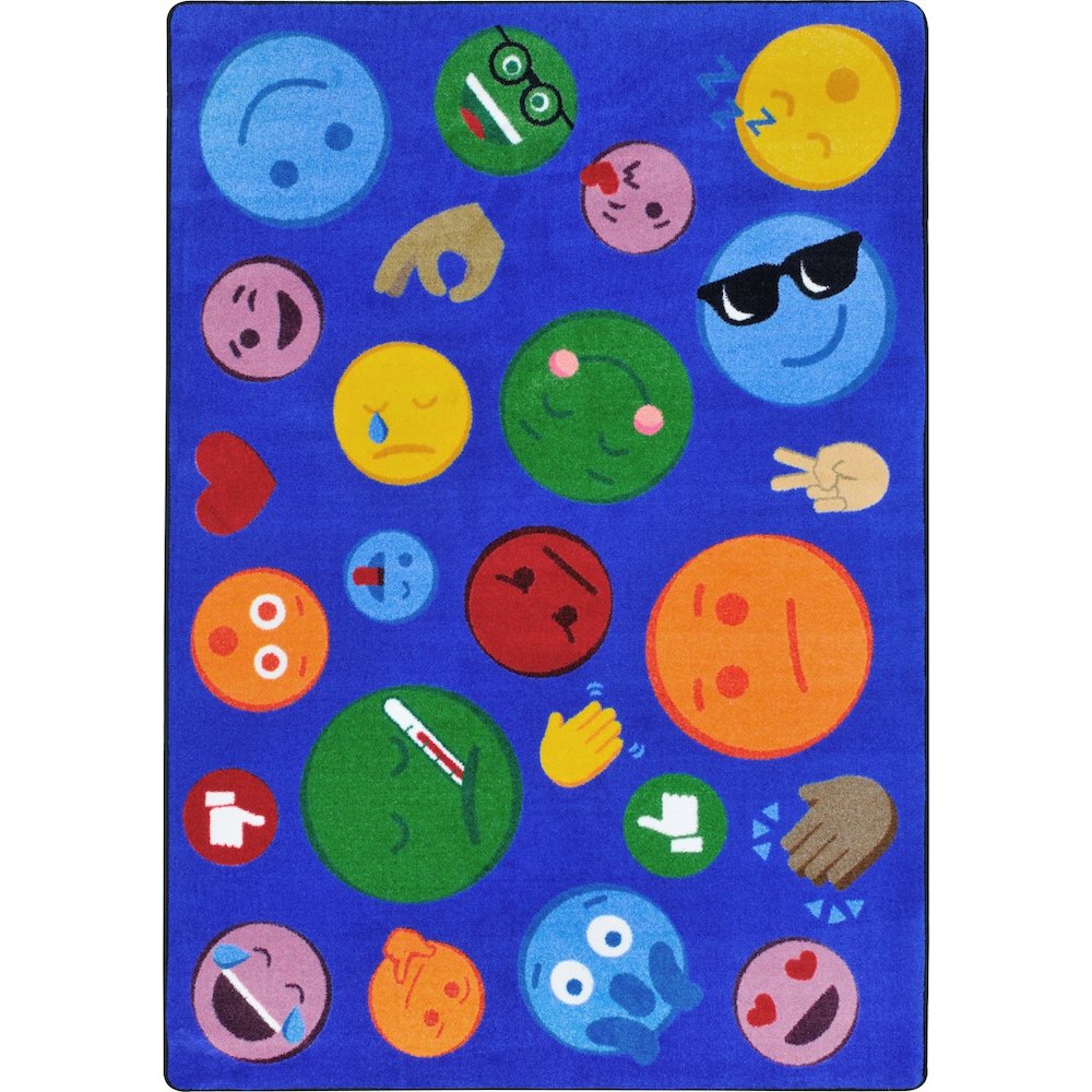 Kid Essentials Shake 'Em Up Emojis 7'8" x 10'9" Area Rug in Color Multi