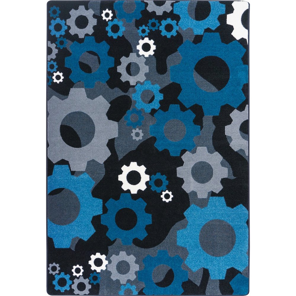 Kid Essentials Shifting Gears 5'4" x 7'8" Area Rug in Color Sapphire