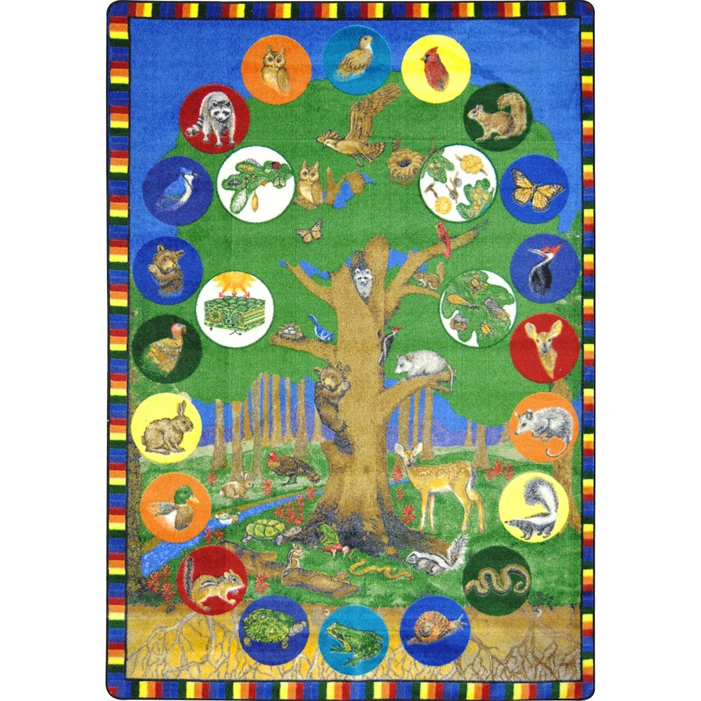 Kid Essentials Tree of Life 7'8" x 10'9" Area Rug in Color Multi