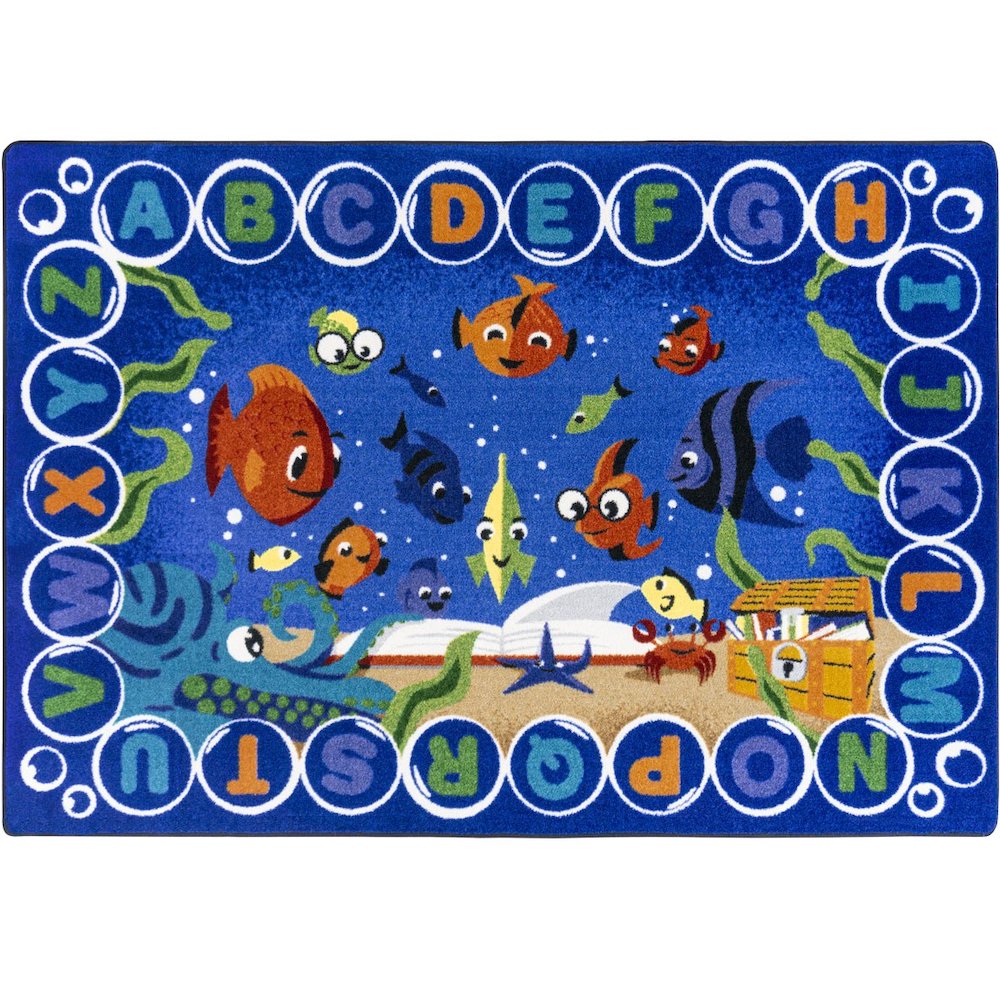 Kid Essentials Underwater Readers 7'8" x 10'9" Area Rug in Color Multi