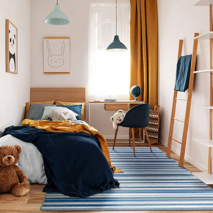 Claremont Kids Between the Lines 7'8" x 10'9" Area Rug in Color Blue Skies