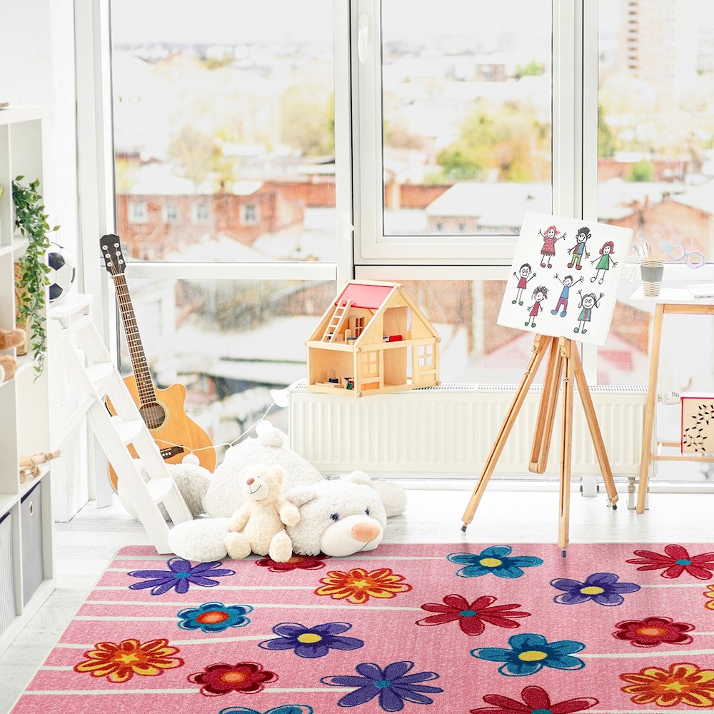 Claremont Kids Big Blooms 7'8" x 10'9" Area Rug in Color Bouquet