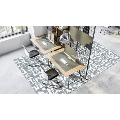 WorkSpace Block Print 7'8" x 10'9" Area Rug in Color Cloudy