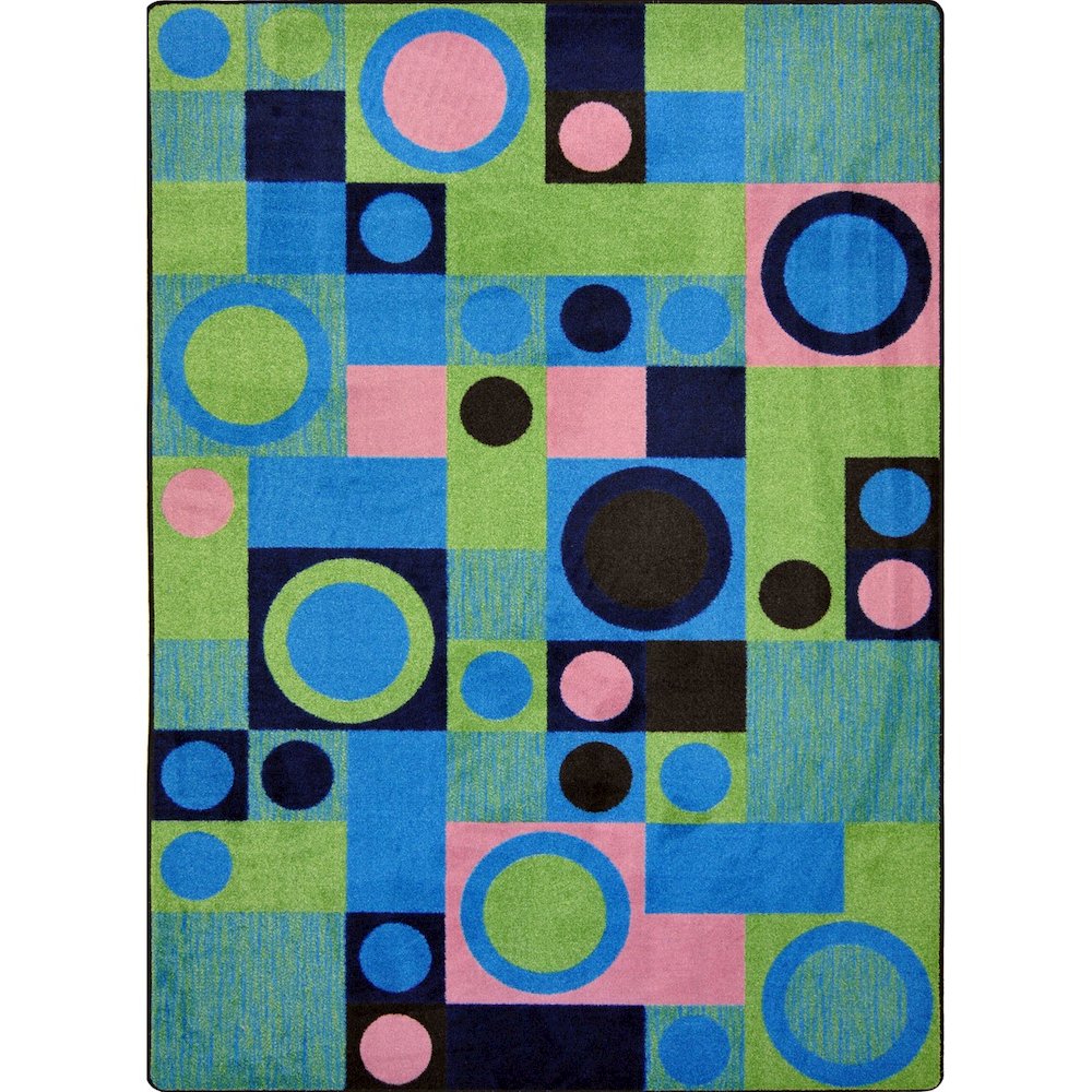 Kid Essentials City Block 7'8" x 10'9" Area Rug in Color Green