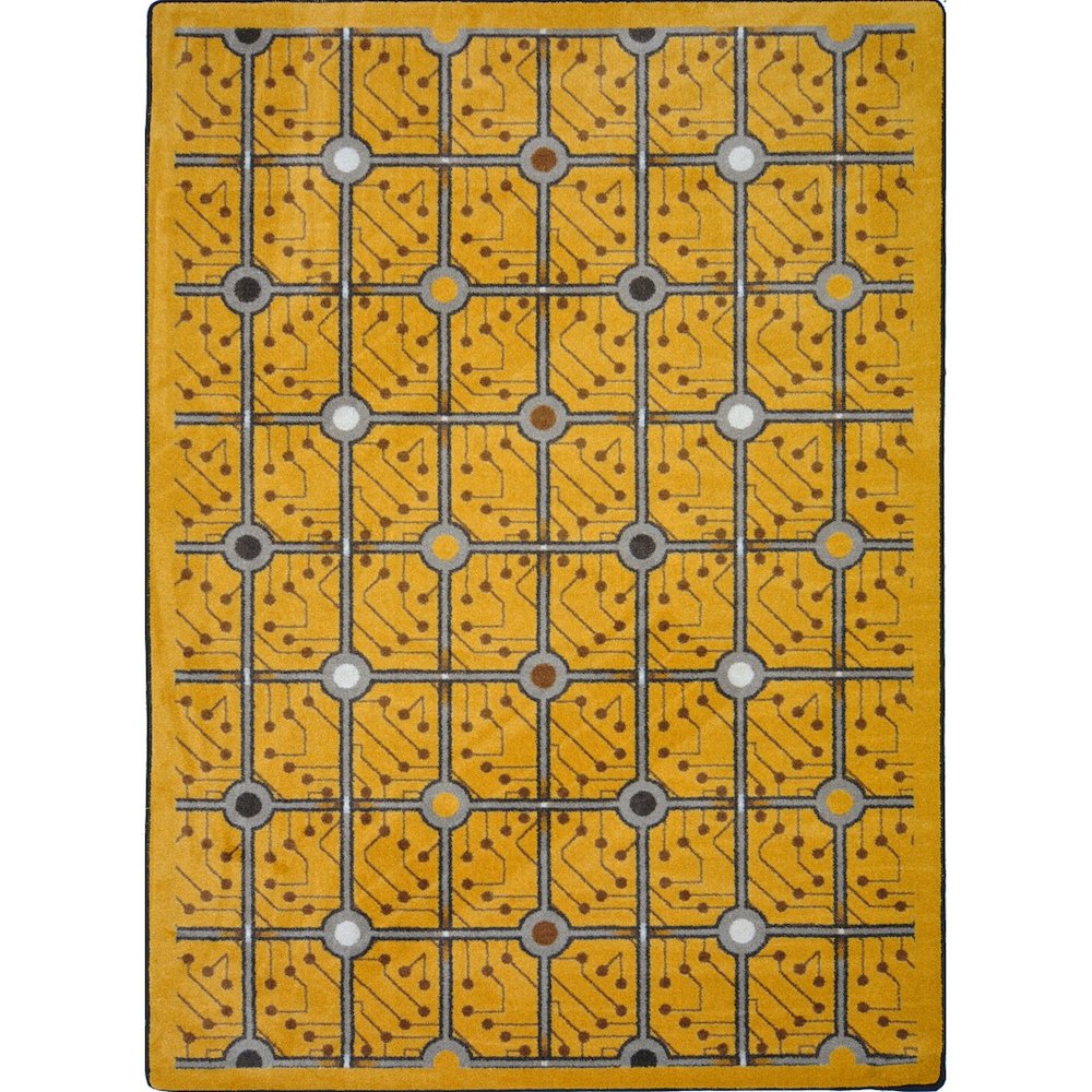 Kaleidoscope Electrode 7'8" x 10'9" Area Rug in Color Gold