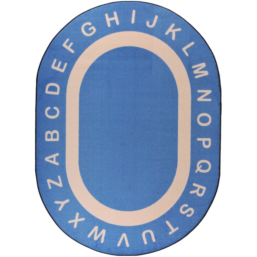 Kid Essentials Endless Alphabet 10'9" x 13'2" Oval Area Rug in Color Seaside