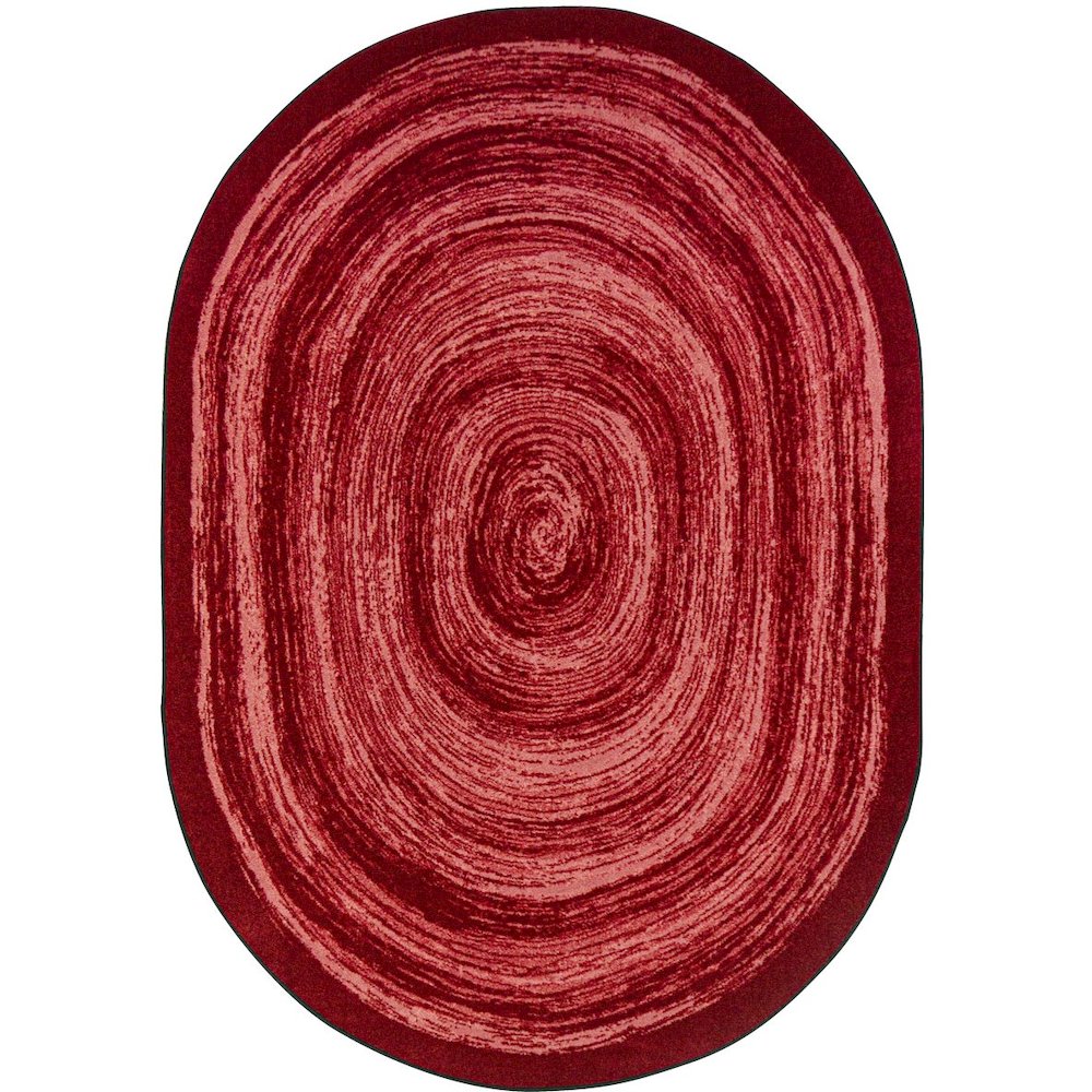 Kid Essentials Feeling Fun 10'9" x 13'2" Oval Area Rug in Color Red