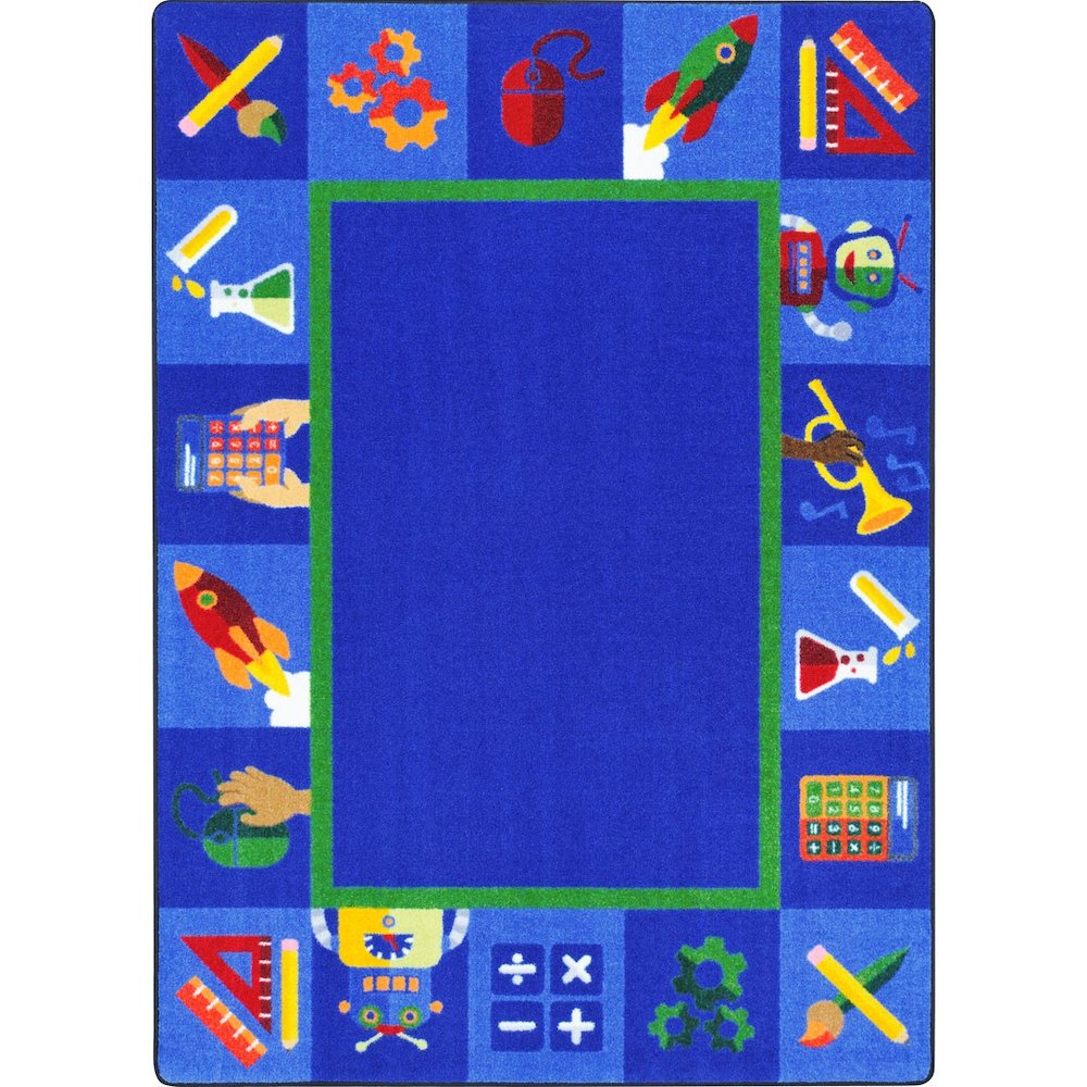 Kid Essentials Full STEAM Ahead 10'9" x 13'2" Area Rug in Color Multi