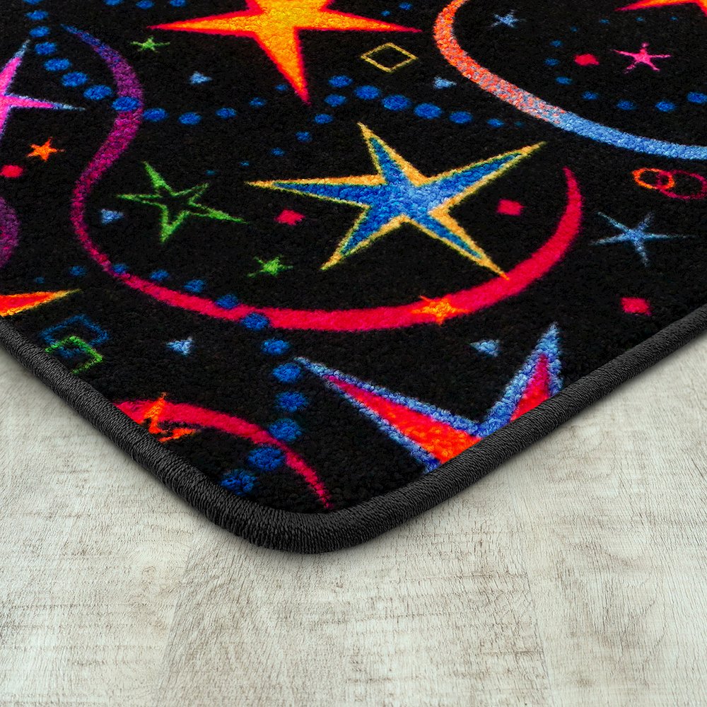 Neon Lights Have A Blast 6' x 9' Area Rug in Color Fluorescent