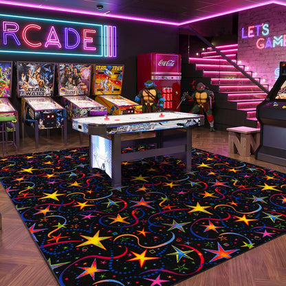 Neon Lights Have A Blast 6' x 9' Area Rug in Color Fluorescent