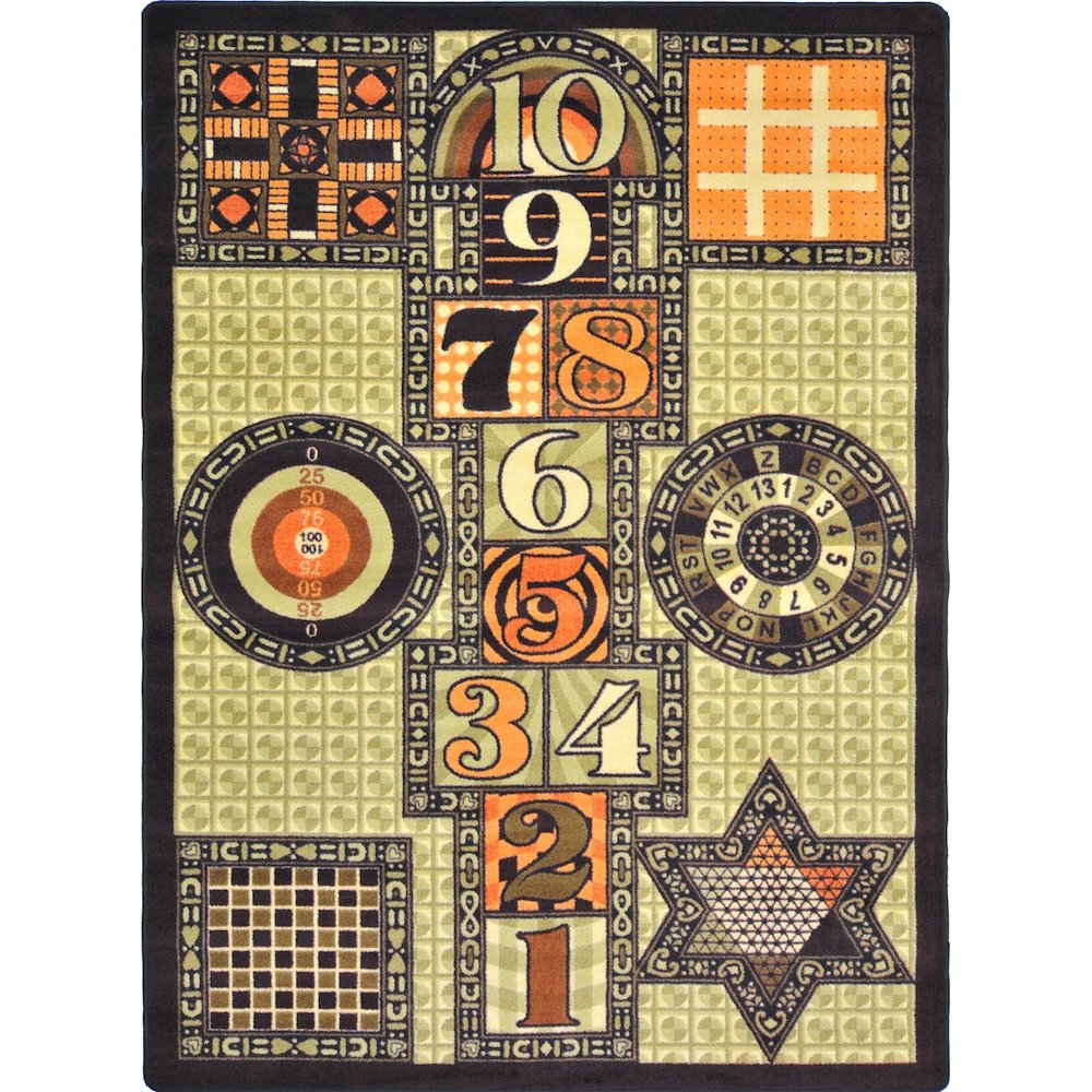 Kid Essentials Games Galore 10'9" x 13'2" Area Rug in Color Autumn