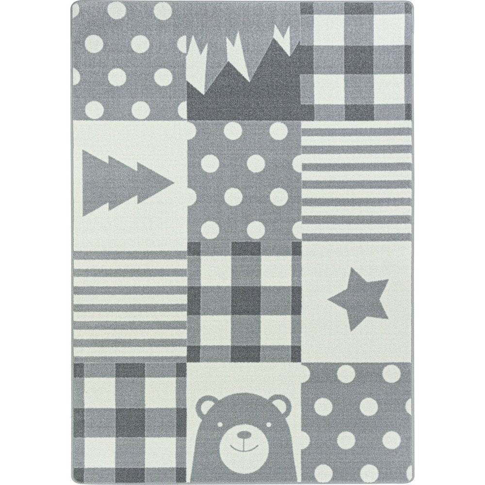Claremont Kids Patchwork Boy 7'8" x 10'9" Area Rug in Color Cloudy