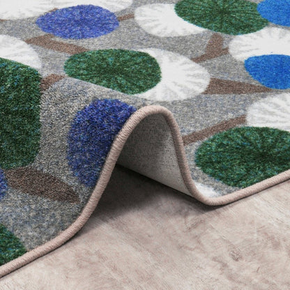 First Take Posy Grove 7'8" x 10'9" Area Rug in Color Peacock
