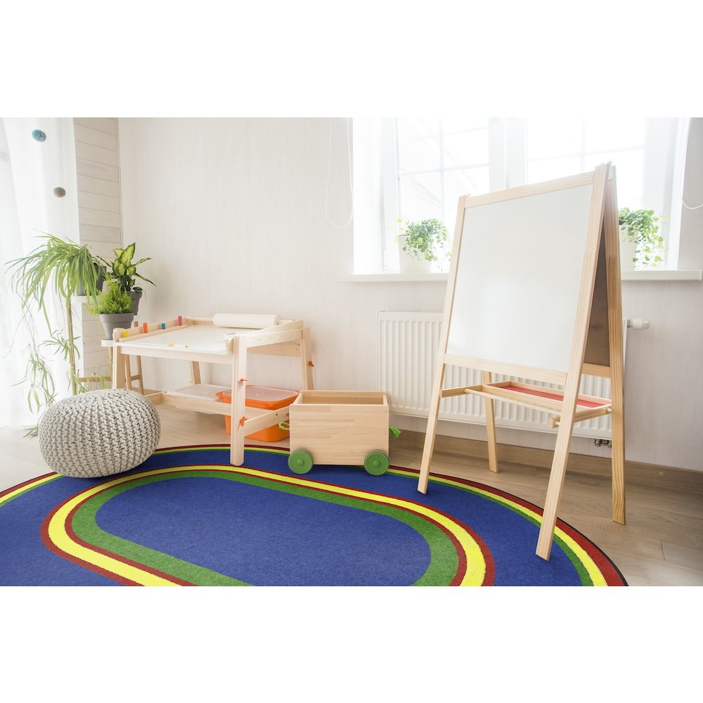 Kid Essentials Ripples 7'8" x 10'9" Oval Area Rug in Color Primary