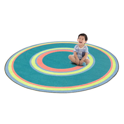 Kid Essentials Ripples 13'2" Round Area Rug in Color Teen