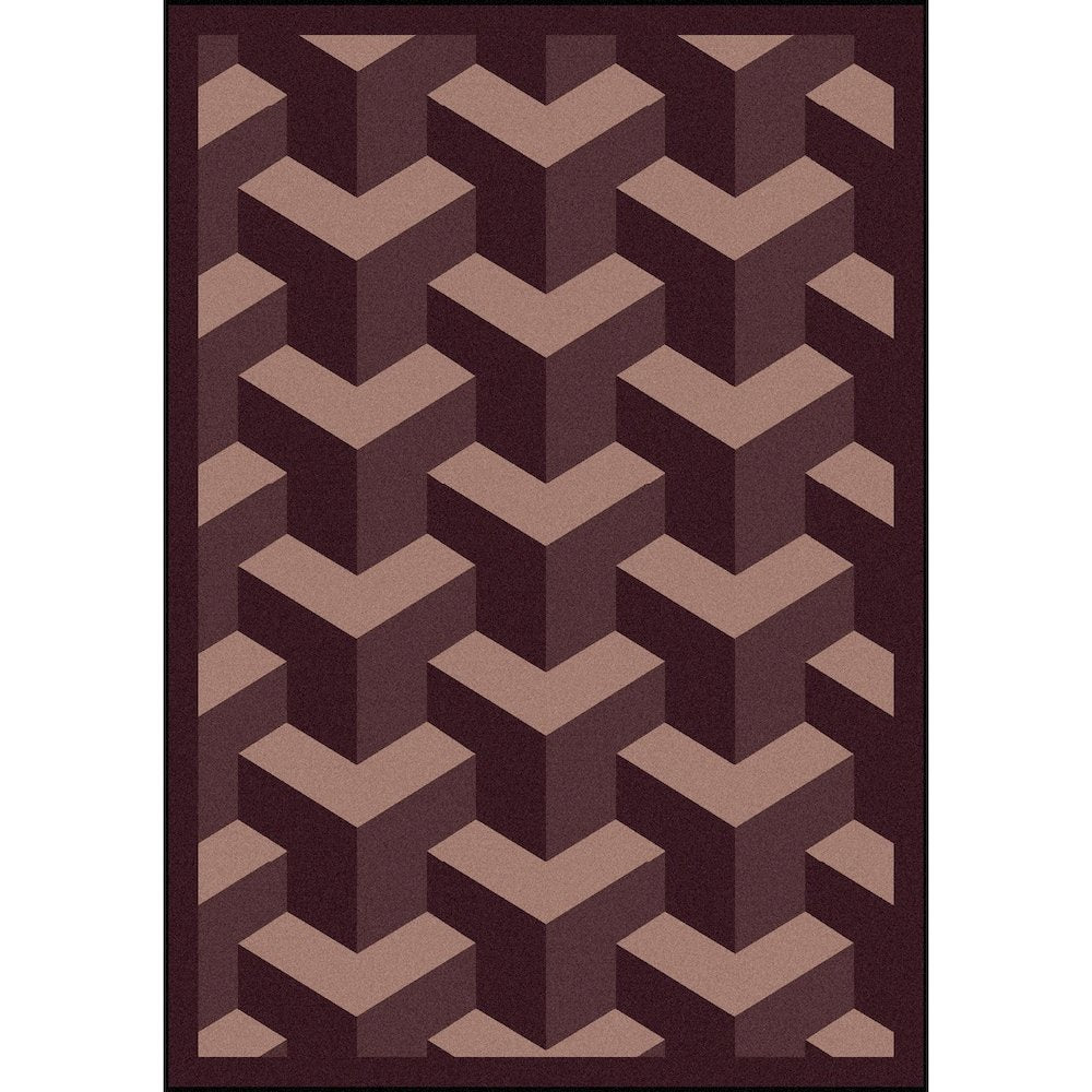 Kaleidoscope Rooftop 7'8" x 10'9" Area Rug in Color Plum