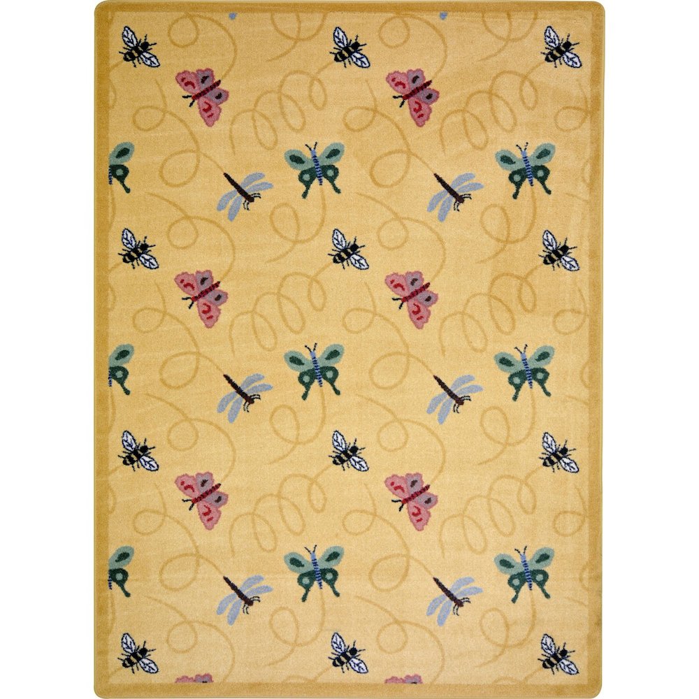 Kaleidoscope Wing Dings 7'8" x 10'9" Area Rug in Color Gold