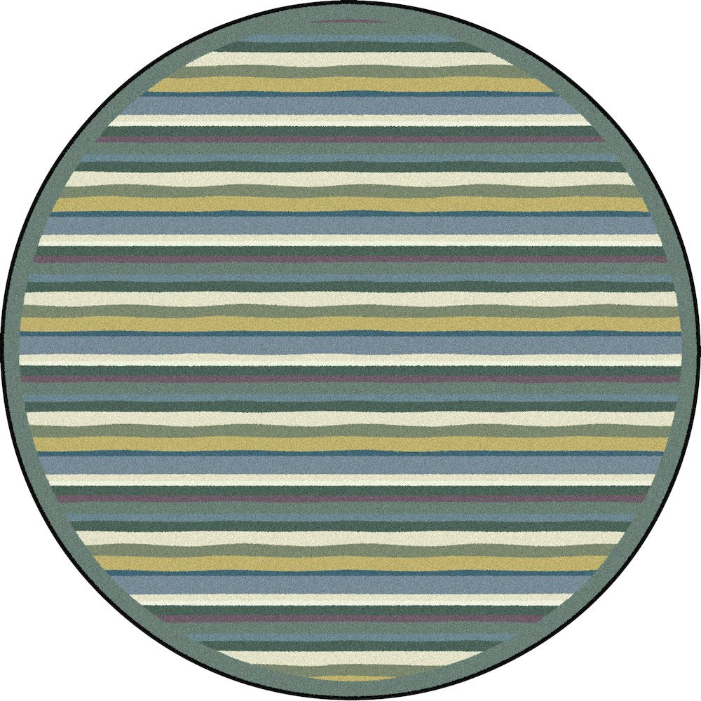 Kid Essentials Yipes Stripes 13'2" Round Area Rug in Color Soft
