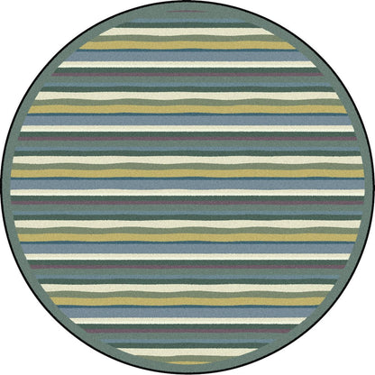 Kid Essentials Yipes Stripes 13'2" Round Area Rug in Color Soft