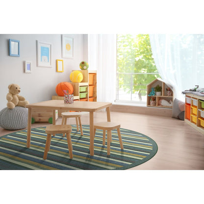 Kid Essentials Yipes Stripes 13'2" Round Area Rug in Color Soft