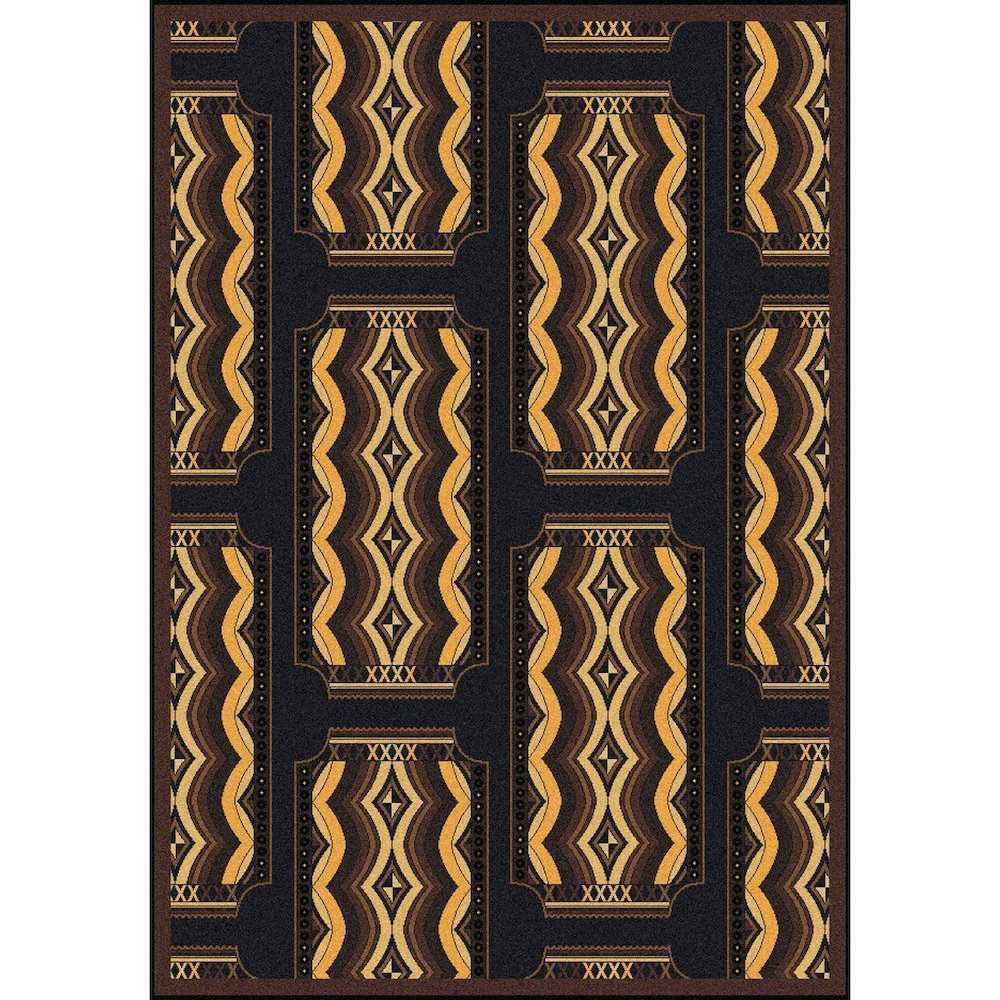 Any Day Matinee Deco Ticket 10'9" x 13'2" Area Rug in Color Brown
