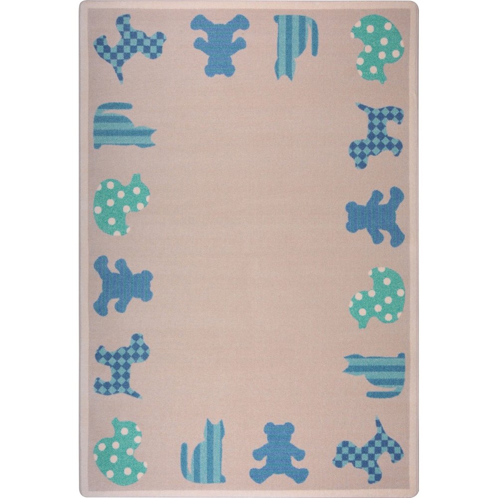 Kid Essentials Frisky Friends 10'9" x 13'2" Area Rug in Color Blue