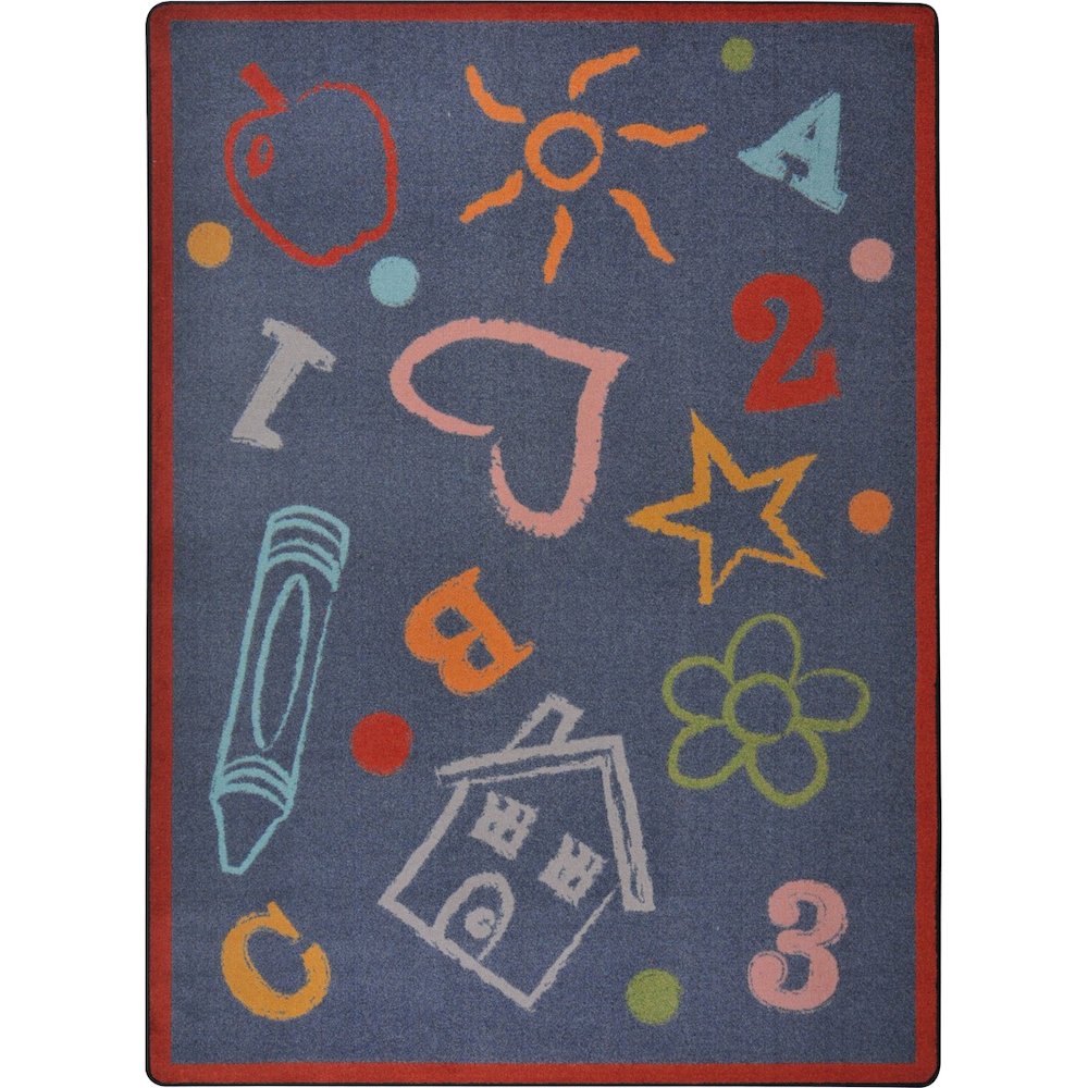 Playful Patterns Kid's Art 10'9" x 13'2" Area Rug in Color Chalkdust
