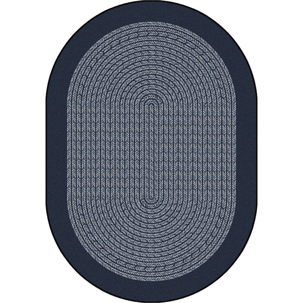 Kid Essentials Like Home 10'9" x 13'2" Oval Area Rug in Color Navy