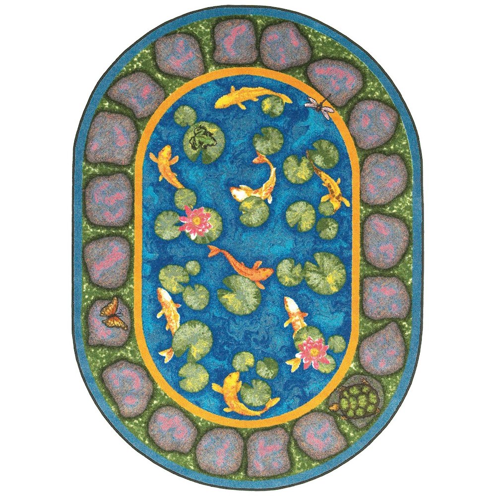 Kid Essentials Maria's Garden 10'9" x 13'2" Oval Area Rug in Color Multi