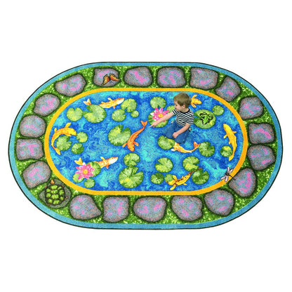 Kid Essentials Maria's Garden 10'9" x 13'2" Oval Area Rug in Color Multi