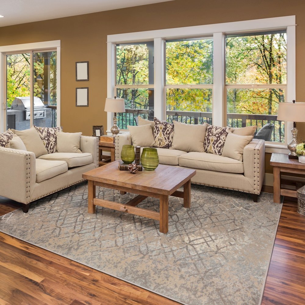First Take Opposites Attract 10'9" x 13'2" Area Rug in Color Hazelwood
