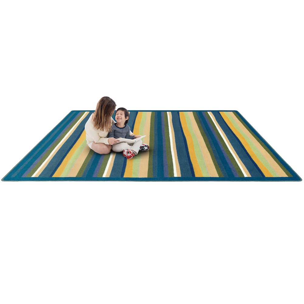 Kid Essentials Yipes Stripes 10'9" x 13'2" Area Rug in Color Bold