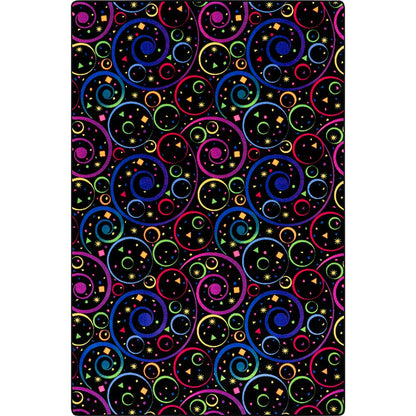 Neon Lights Fun and Games 12' x 7'6" Area Rug in Color Fluorescent