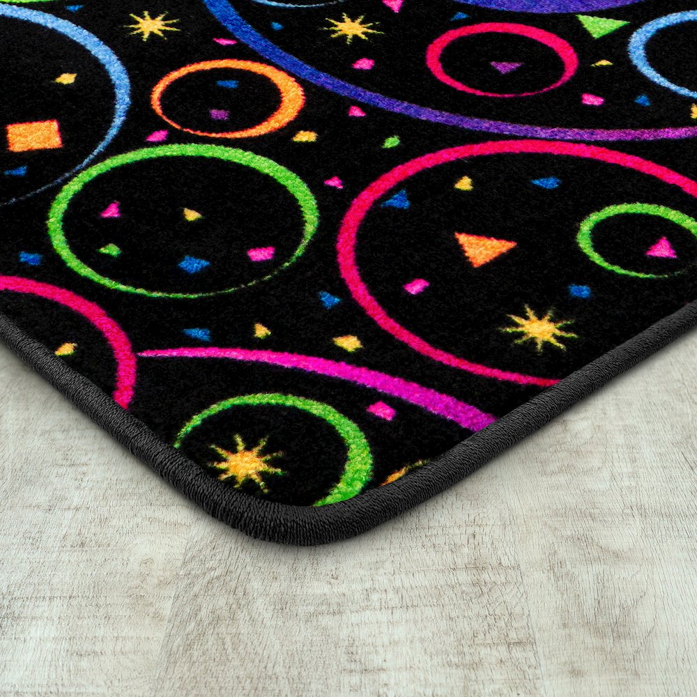 Neon Lights Fun and Games 12' x 7'6" Area Rug in Color Fluorescent