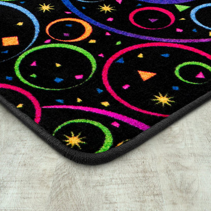 Neon Lights Fun and Games 12' x 7'6" Area Rug in Color Fluorescent