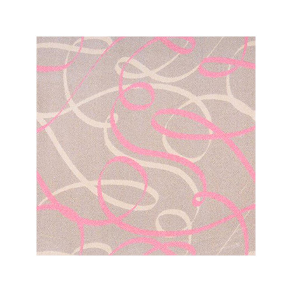 Playful Patterns Ribbons 5'4" x 7'8" Area Rug in Color Pink