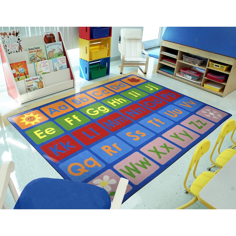 Kid Essentials Any Day Alphabet 5'4" x 7'8" Area Rug in Color Multi