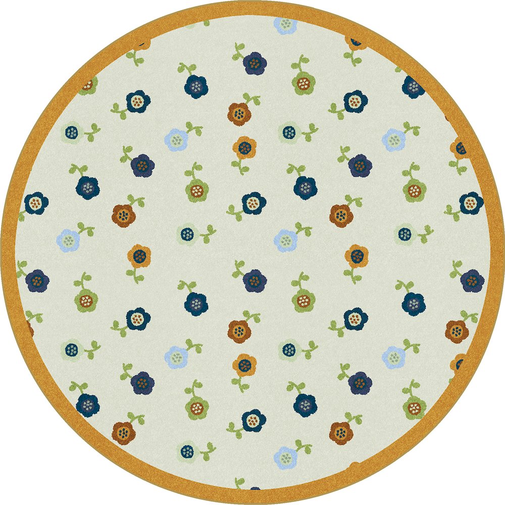 Kid Essentials Awesome Blossom 7'7" Round Area Rug in Color Bold