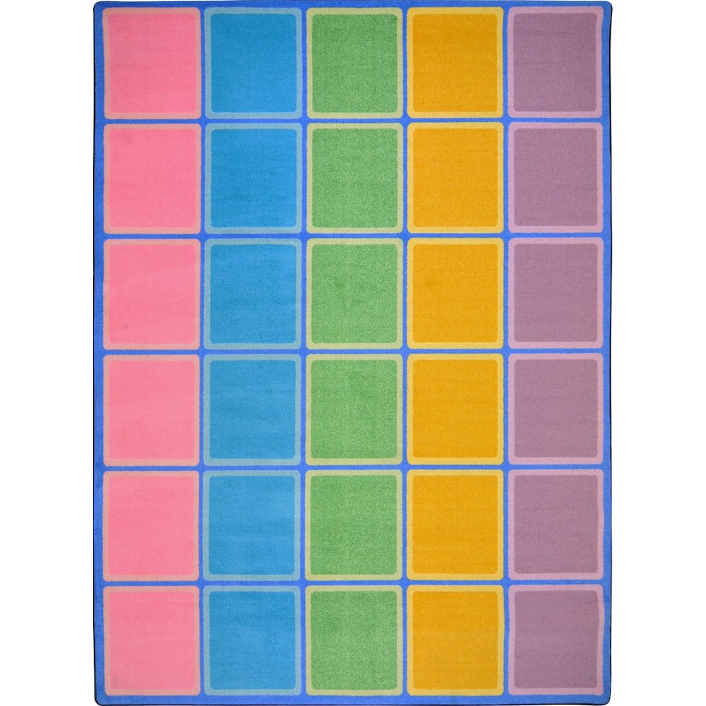 Kid Essentials Blocks Abound 7'8" x 10'9" Area Rug in Color Pastel