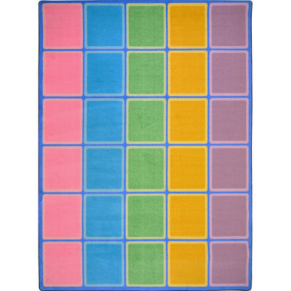 Kid Essentials Blocks Abound 7'8" x 10'9" Area Rug in Color Pastel