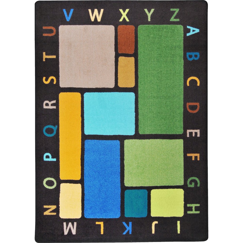 Kid Essentials Building Blocks 3'10" x 5'4" Area Rug in Color Earthtone