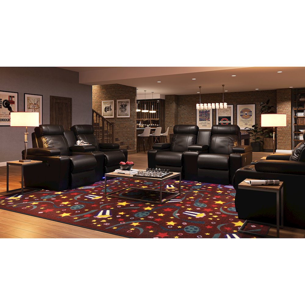Any Day Matinee Feature Film 3'10" x 5'4" Area Rug in Color Burgundy