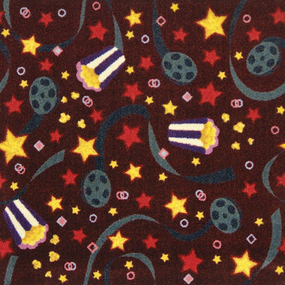 Any Day Matinee Feature Film 3'10" x 5'4" Area Rug in Color Burgundy