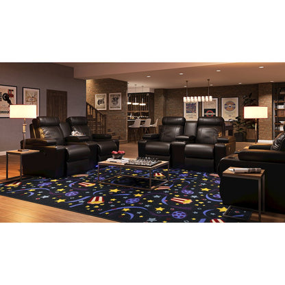 Any Day Matinee Feature Film 3'10" x 5'4" Area Rug in Color Charcoal
