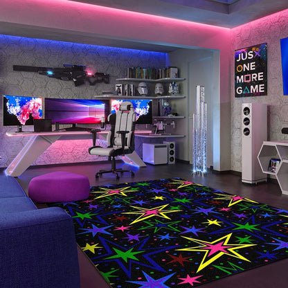Neon Lights Kapow 4' x 6' Area Rug in Color Fluorescent
