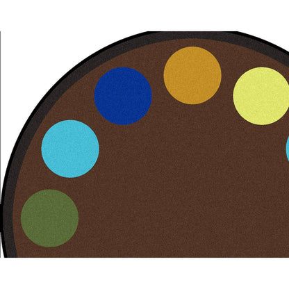 Kid Essentials Lots of Dots 7'7" Round Area Rug in Color Earthtone